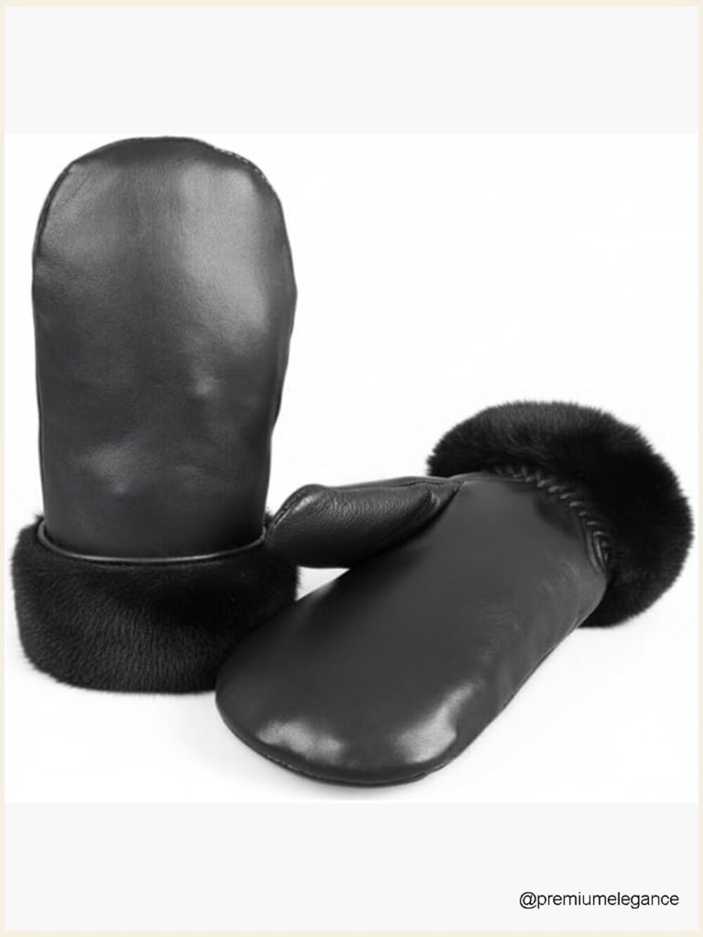 Unisex Sheepskin Lined Leather Mittens – Waterproof Winter Gloves